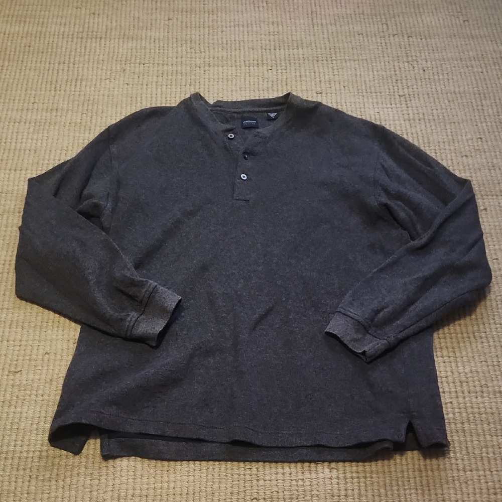 Arrow Dark Gray Long Sleeve Henley Shirt